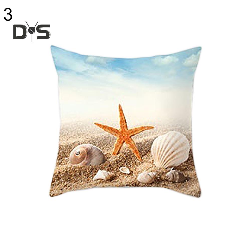 Decorations Home Sea Beach Starfish Seashell Throw Pillow Case Cushion Cover Sofa Bed Car Decor