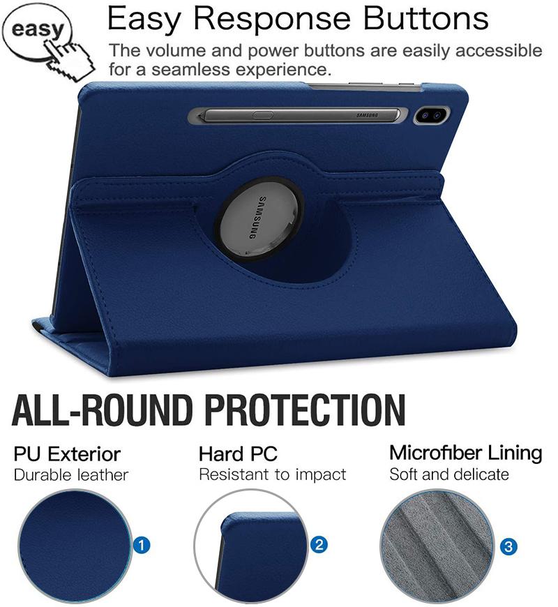 For Samsung Galaxy Tab S10 S9 S8 Ultra 14.6 S7 Plus FE 12.4 Case Rotating Stand Tablet Cover for Samsung Tab S9 S8 S7 11" Case