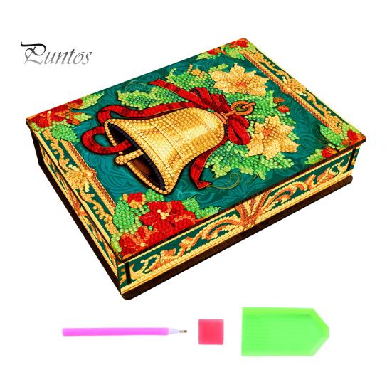 

Рождественская алмазная живопись шкатулка для драгоценностей набор сверкающая пылезащитная вышивка крестиком DIY футляр для хранения ювелирных изделий A