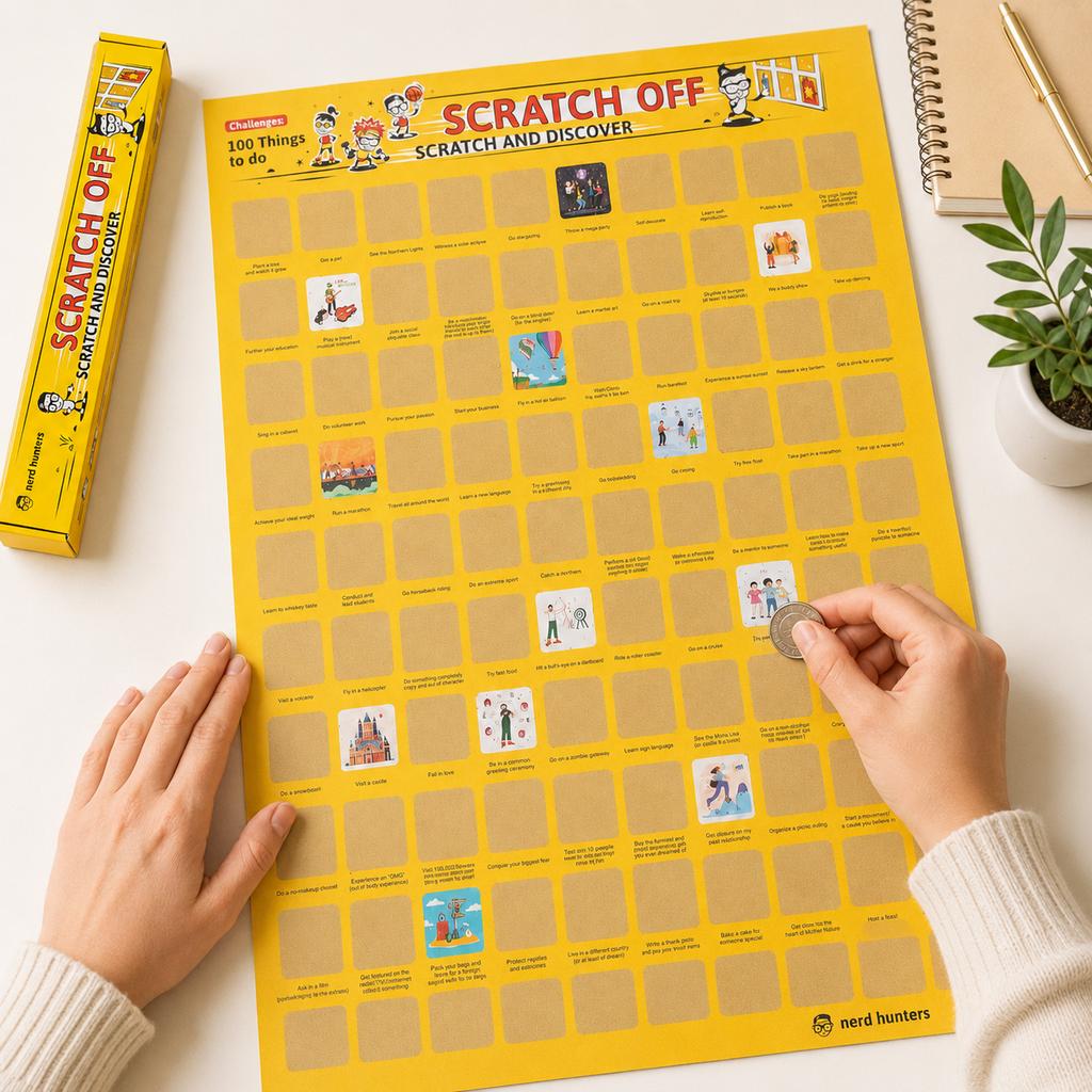 Scratch Off 100 Things - Plakat Lista Rzeczy Do Zrobienia Zdrapka A2