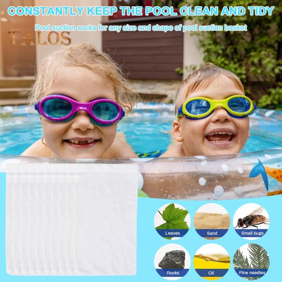 

10/20/30/50 шт. носков для фильтра бассейна, многоразовый ультратонкий сетчатый экран, легко устанавливается под землей/над землей, носок для фильтра бассейна, мусор 10 pcs