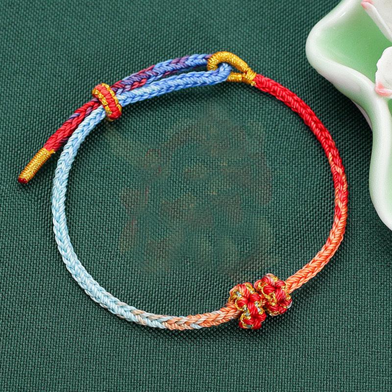 New Chinese Style Ethnic Rope Bracelet Men Women Handmade Weaven Adjustable String Braslet Yoga Meditation Healing Accessories