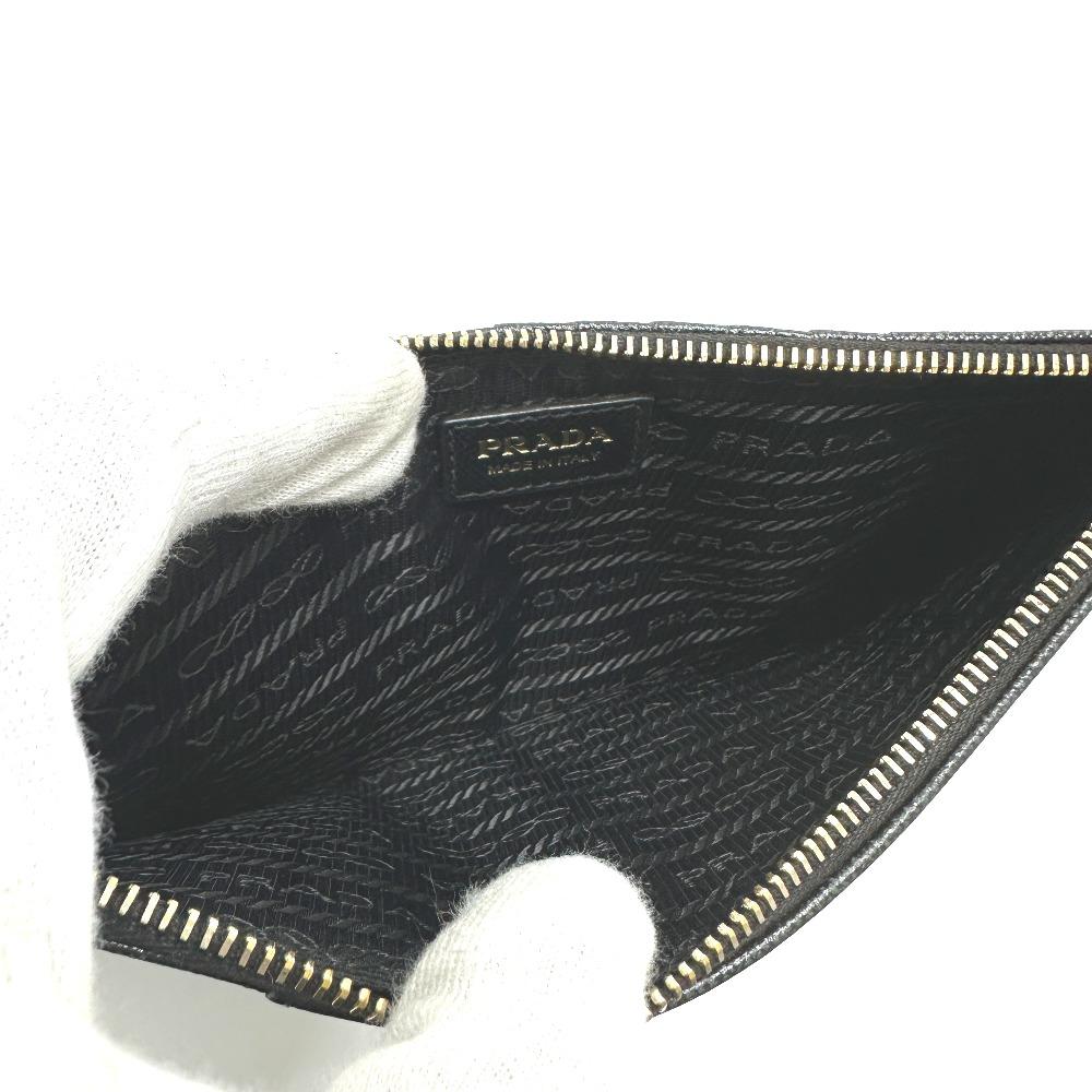 Prada 1MB025 Triangle Plate Document Holder Fragment Card Case Flat Long Wallet