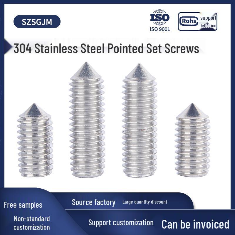 Oțel Inoxidabil 304 DIN914 Șurub de Fixare Fără Cap cu Vârf M3/M4/M5