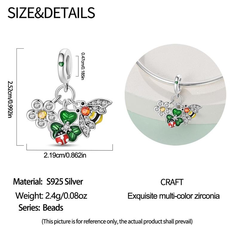 Original Copper Charms Butterfly Cactus Honeybee Flower Potted Plant Beads Pendants Fit Bracelets Diy Jewelry Gift