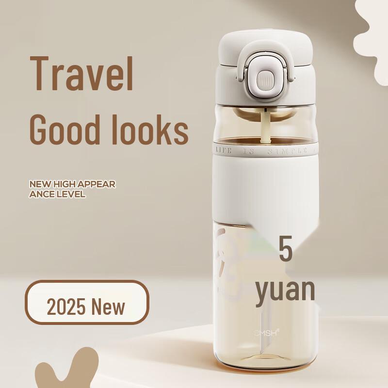 CMSH Strawberry Life Portable Straw Water Bottle