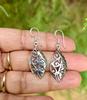 925 Sterling Silver Oxidized Danglers Earrings JHUMKA, Long Linear Earring, Cutwork FREE SHIP, 2.15 Gm