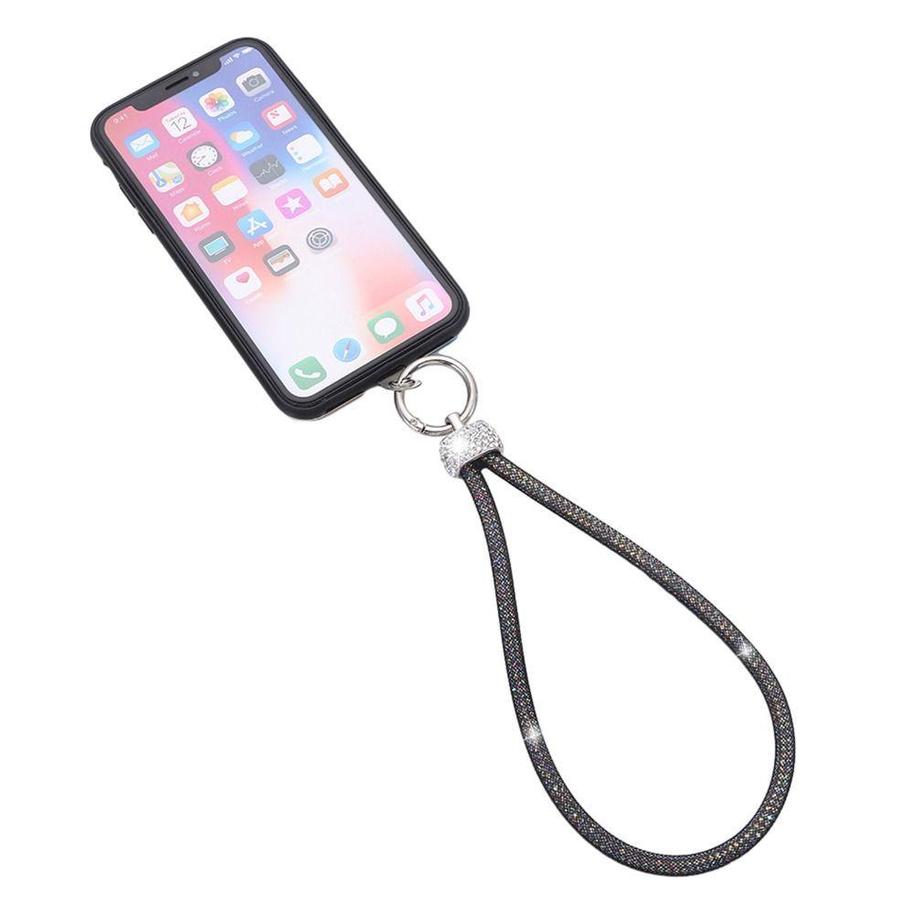 Bling Bling Glitter Rhinestone Mobile Phone Lanyard Diamond Crystal Phone Wrist Straps Keychain Hanging Anti-lost Short Rope
