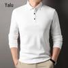Yalu Men's Pure Cotton Long Sleeve Polo Shirt