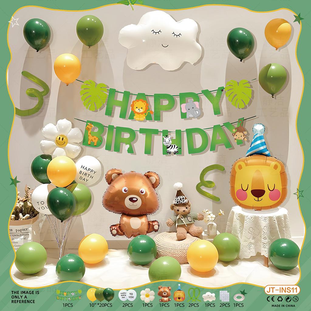 Ins Happy Birthday Party Backdrop Kit - Photography Background & Complete Decorations for Girls & Boys Birthday Celebrations