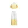 Fashionable Niche Design Two-piece Embroidered Hollowed-out Jacket High-waist Trousers Suit Women