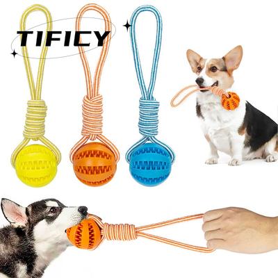 Giocattoli per Cani Interattivi Corda di Canapa Palline di Gomma con Fuoriuscita Palline per Snack per Pulizia dei Denti di Animali Domestici Cani Piccoli Giocattoli da Masticare Resistenti al Morso