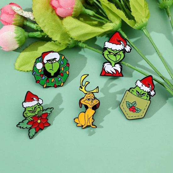 

Рождественская брошь Yousheng в форме мультяшной фигуры, противоскользящая, полированная, для новогодней вечеринки, пальто, воротник, сумка, шарф, шляпа, украшение, прищепка, одежда, ювелирные изделия C
