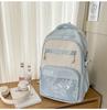 Small fresh contrasting color schoolbag niche design casual versatile children's backpack high value light burden reduction shoulder