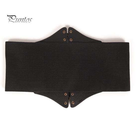 Faux Leather Dress Corset Belt Wide-Brimmed Design Elastic Waistband Retro Style Women Adjustable Corset Waist Cincher
