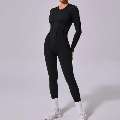 Yoga Set Women's Jumpsuits One-Piece Suit Zipper Short Sleeve Gym Push Up Workout Clothes Fitness Bodysuit Sportswear Tracksuit