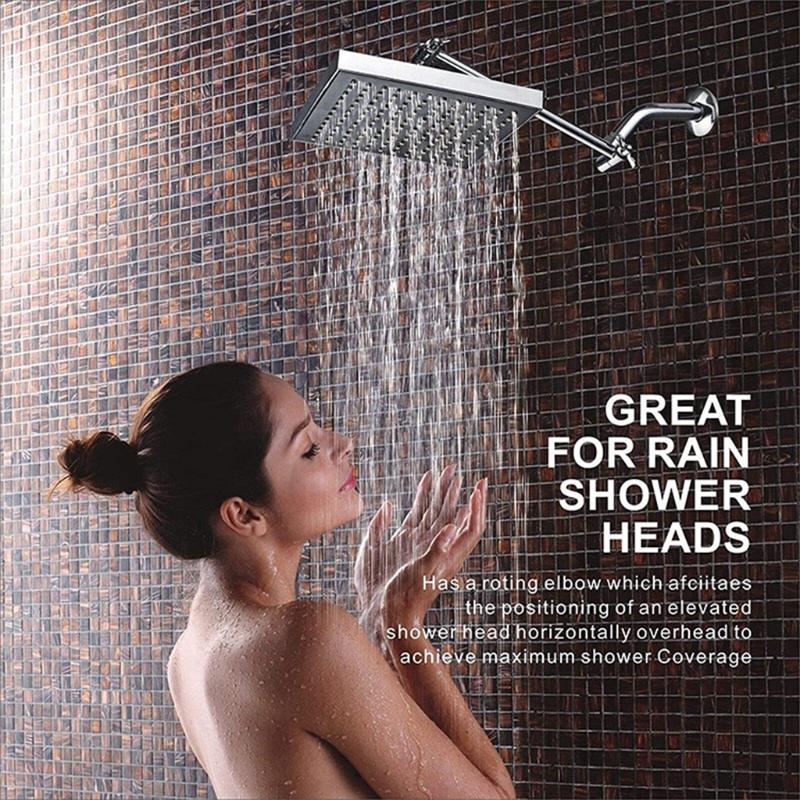11 Inch Adjustable Shower Arm Universal Connection Solid Brass Shower Adjustable Angle Anti-leak Shower Extension Arm
