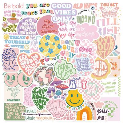 50 Inspirational Sentences Danish Pink Stickers Decorate Suitcase Notebook Waterproof Guitar Not To Be Repeated