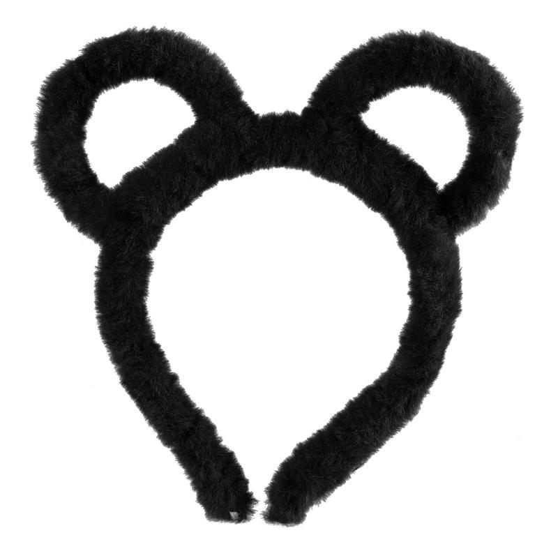 Soft Bear Ears Headbands Plush Mouse Hair Hoop for Washing Face Cartoon Animal Hairbands Halloween Costume Cosplay Headpiece