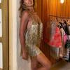Tief ausgeschnittenes Minikleid mit Spaghettiträgern und Rückenausschnitt, Glitzer-Fransen-Quasten kurzes Kleid, Sexy Club Party Abendauftritt Bodycon Cocktailkleid Mehrere Farben