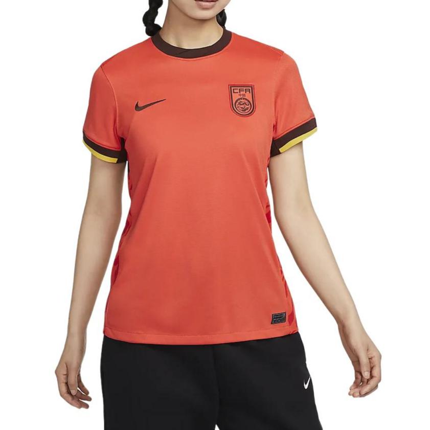 

Nike Round Neck Moisture Wicking Short Sleeve Soccer Shirt Women tops Passionate-Red Comet-Red Earth-Brown FJ4330633 L