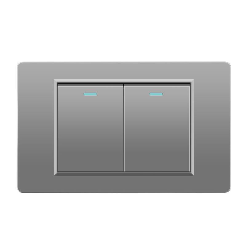 118 Type Switch Six-Hole Gray Wall Socket with Type-C 20W, Thai Style & PC Panel, Taiwan Socket