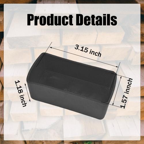 2x4 Wood Post End Caps - 4pcs 1.5" x 3.5" Post Caps (1-1/2" x 3-1/2") Rubber Floor Protectors, Waterproof, Anti-friction, Suitable for Table Legs, Cha