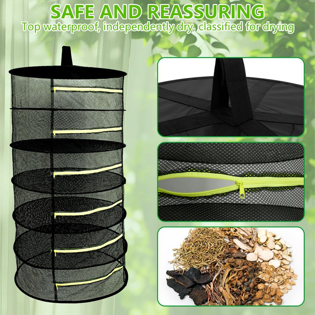 4/6 Layer Folding Food Herbs Drying Net Drying Rack Breathable Hanging Mesh Basket Flowers Buds Plants Flowers Buds Dryer