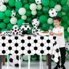 4 Pack Green Soccer Party Tablecloths, 87x51 inches, Rectangular Plastic Table Covers, Stain Resistant, Perfect for Boys Birthday Parties