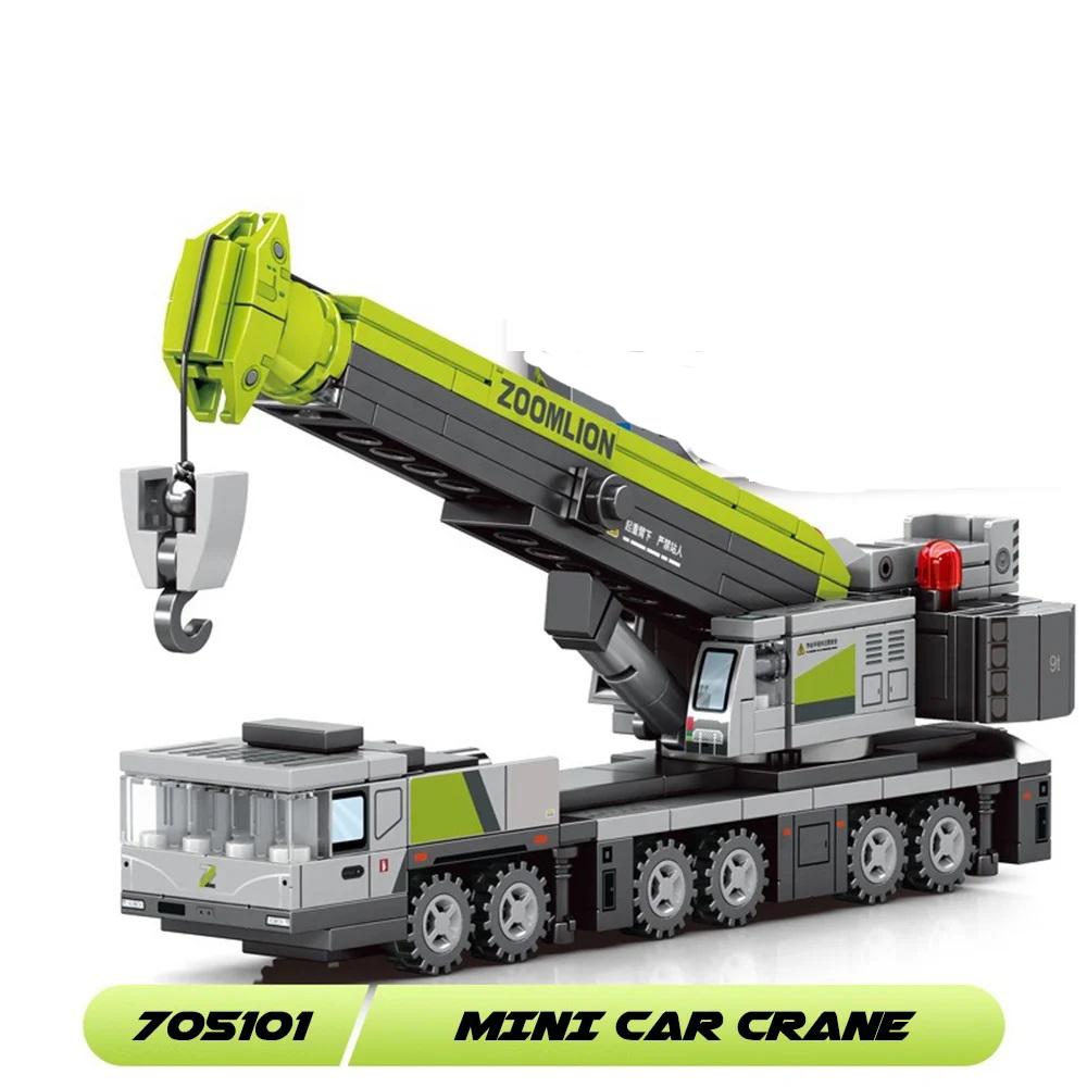 Engineering Building Blocks City Construction Children Toy Cement Mixer Truck Crane Excavator Mini Bulldozer for Boy Gifts