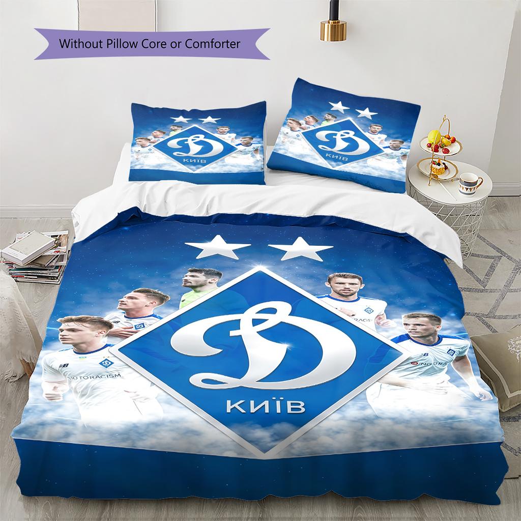 FC Dynamo Kyiv  Pattern Bedding Quilt Set Quilt Cover Pillowcase Home Decoration Birthday Gift (1 * Duvet Cover + 2 * Pillowcase, Without Core)