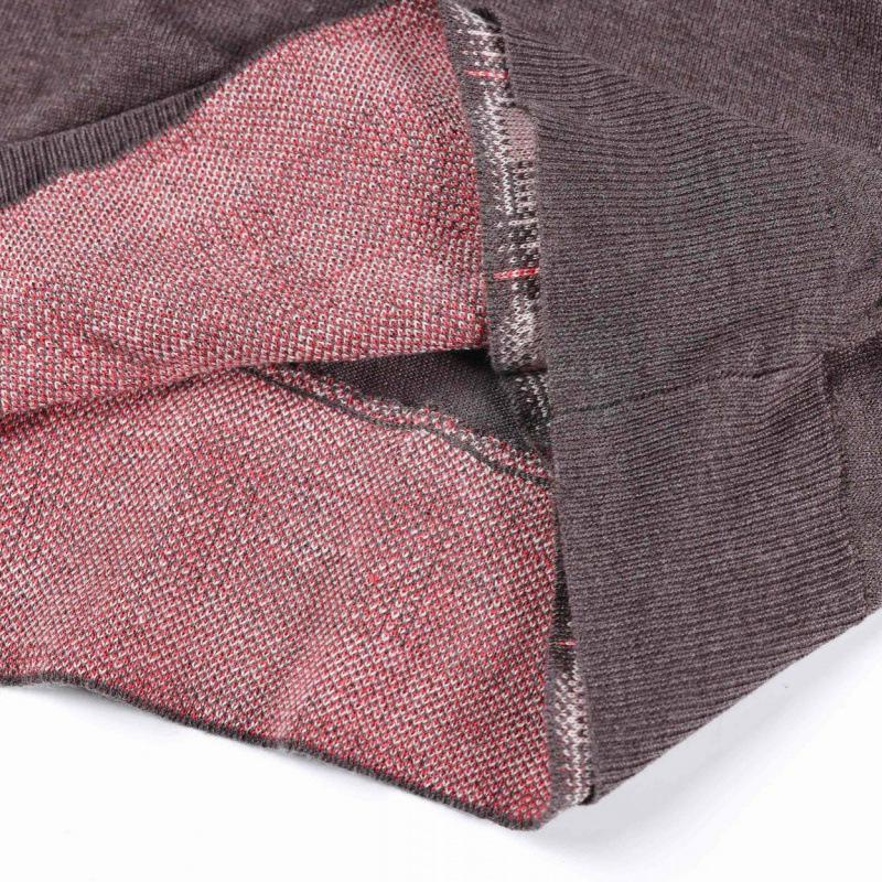 Retro Plaid Patchwork Short Sleeve Knit Top for Women