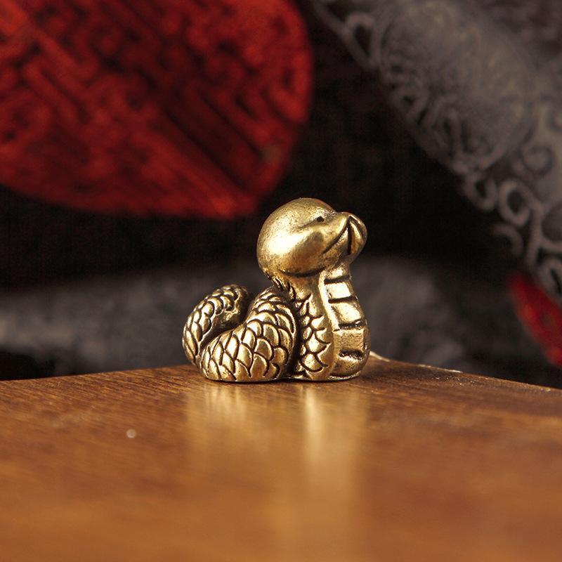 Brass 12 Zodiac Animal Head Sculpture Small Statue Desktop Ornaments Vintage Beast Figurines Mini Lucky Home Decorations Crafts