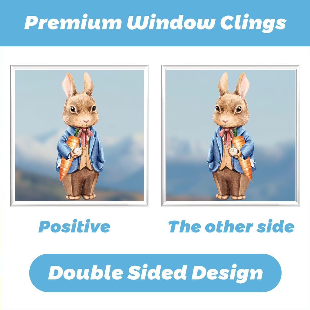 Osterhase statische Haftfolien Niedliche Fensterdekoration für Glastüren Heim-Festdekoration