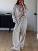 European and American Women's Striped Casual Suit: Long Sleeve Top & High Waist Pants Two-Piece Set (Spring/Autumn 2026)
