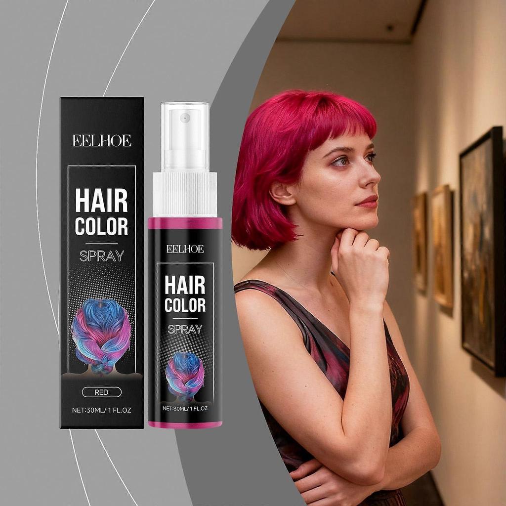 Red Temporary Hair Spray Portable, Easy-To-Use Hair Color & Styling Spray, Washable, Adds Volume and Texture (Red)