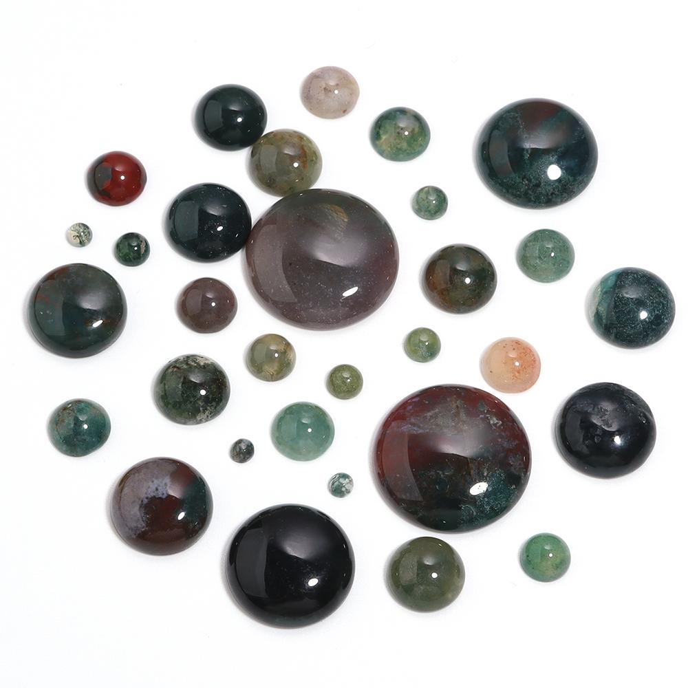 5-10pcs/lot Natural Stone Cabochon 4-25mm Amethyst Tiger Eye Agate Half Round Cabochon For DIY Ring Necklace Jewelry Accessories