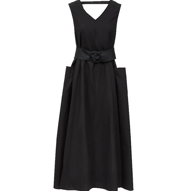 

ONLY 2025 Spring Loose Large Pocket V-Neck Long Vest Dress M