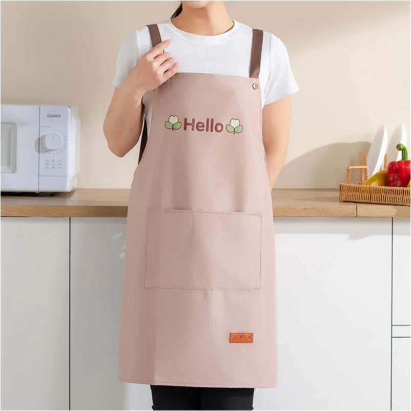 Wasserdichte und ölabweisende Küchenschürze mit praktischer Tasche, Kochschürze für Männer und Frauen, Barista, Manikürist, Arbeitskleidung, Kellneruniform