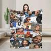 Maluma Colombian Singer Photo Collage Blankets Camping Flannel Throw Blanket For Bedroom Soft Warm Custom Quality Bedspread Gift