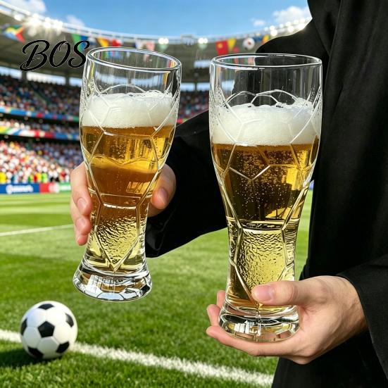 Odor Resistant Beer Cup Football Glass, 300ml/450ml Capacity Transparent Craft Mug Sports Fan Glass for Home Bar, Soccer Tumbler Fans Smooth