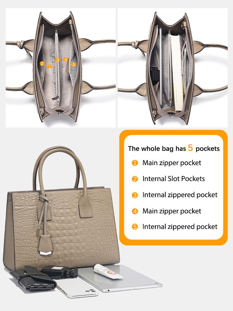 Zency Large Tote Bag for Women Genuine Leather