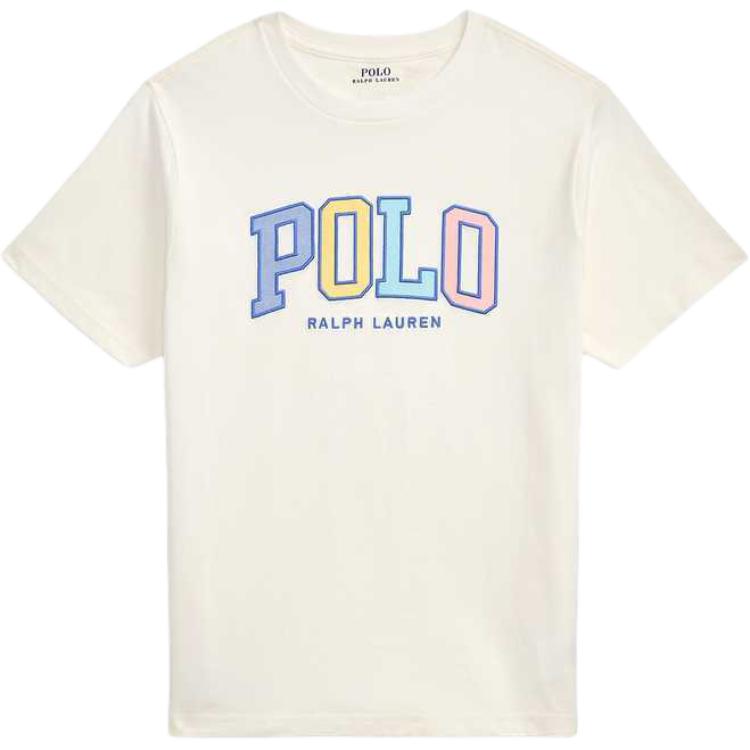 Polo Ralph Lauren Cotton Logo Crew Neck Short Sleeve T-Shirt Kids Tops Paper-White CWPOTSHY8021044-100