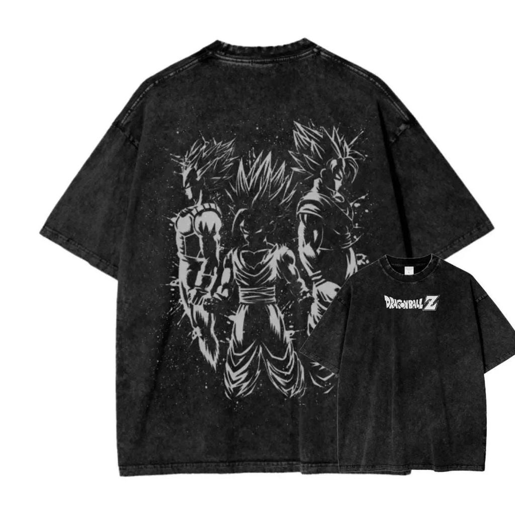 Anime Dragon Ball Cosplay Gewaschenes T-Shirt Baumwolle Kurzarm Locker Groß Lässig Sport Fitness T-Shirt Herren Harajuku Kleidung