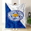 Leicester City FC Fox Logo Blanket Patterned Blanket, Flannel, Suitable for All Seasons, Home Decor, Warm and Cozy