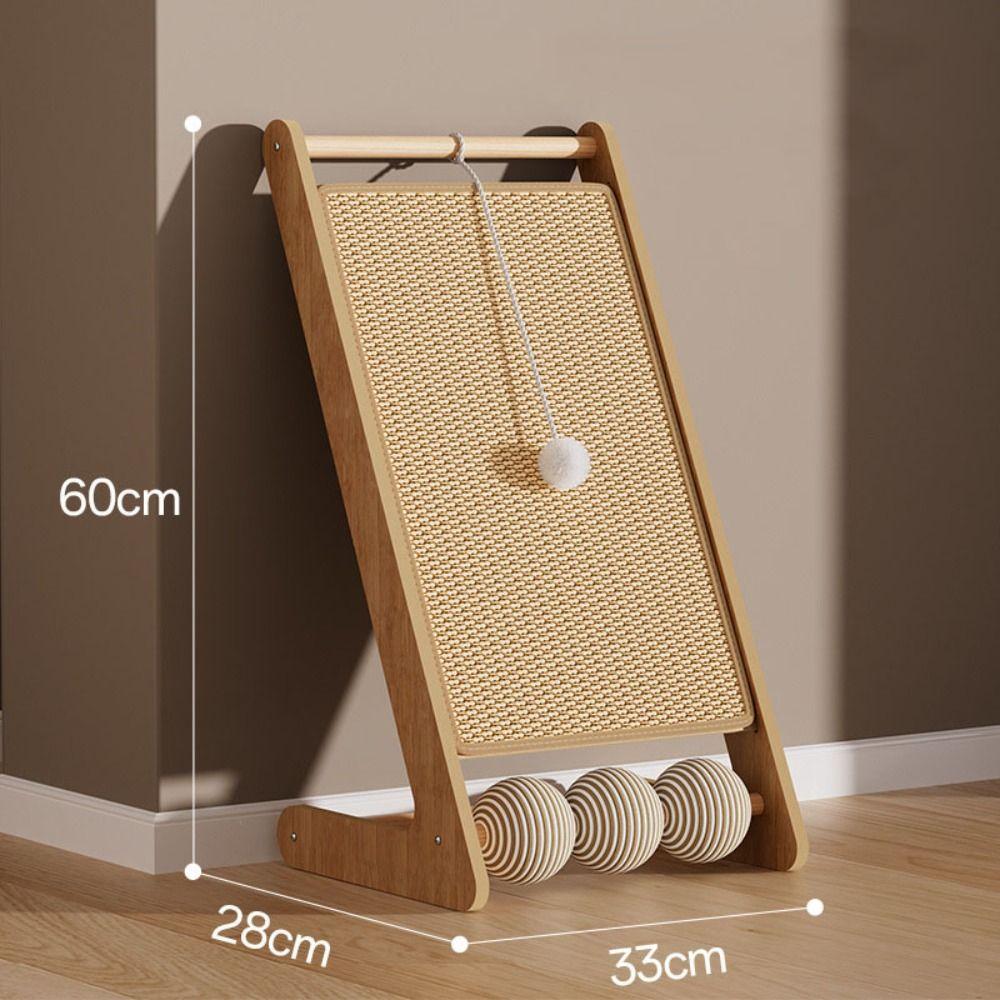 Wooden Pet Cat Scratching Board Hemp Rope Cat Scratcher Mat Durable Cat Scratching Post  Pet Cat