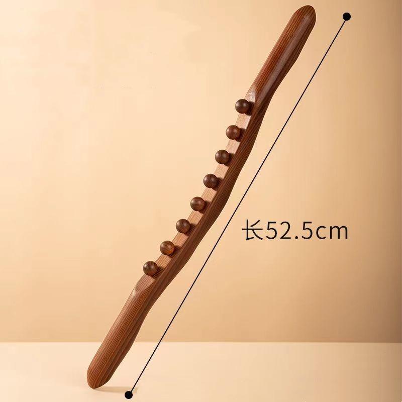 Ergonomic Beech Wood Scraping Roller Manual Massager Stick for Neck Shoulder Leg Back - Body Care Beads Massage Tool