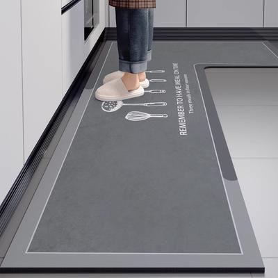 Tapete de Cozinha Premium em Forma de L Resistente à Sujeira Antiderrapante Diatomáceas Fácil de Limpar Tapete para os Pés Doméstico Secagem Rápida Absorvente de Água Tapete de Chão
