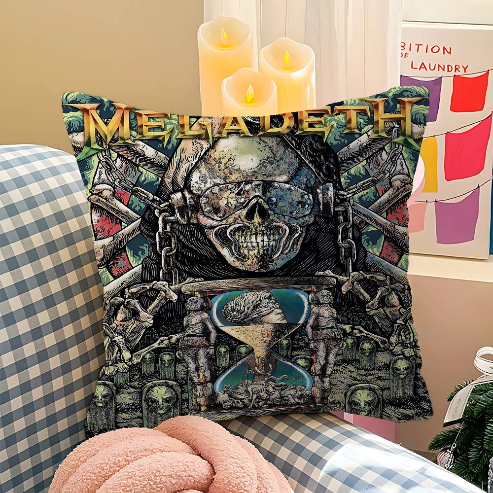 Band M-Megadeth Kissen Geschenk Home Office Dekoration Kissen Schlafzimmer Sofa Auto Kissenbezug Kissenbezug