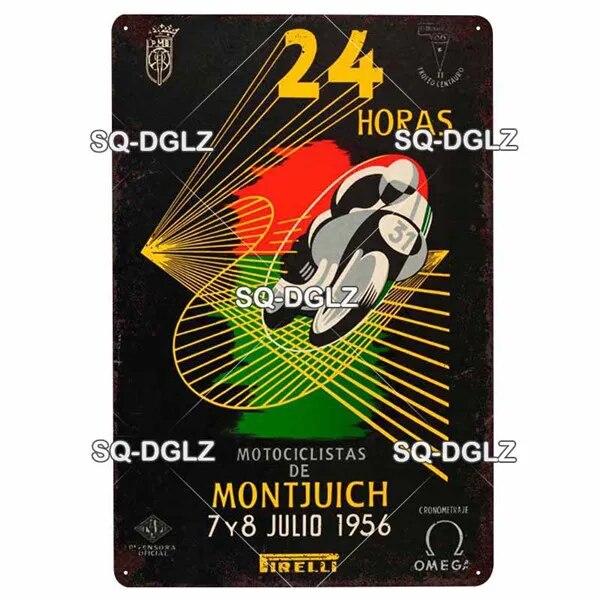 Mfoever Tin Motorcycle Metal Sign Vintage Plaque Poster Tin Sign Wall Decor For Bar Pub Club Retro TT Racing Poster Gift